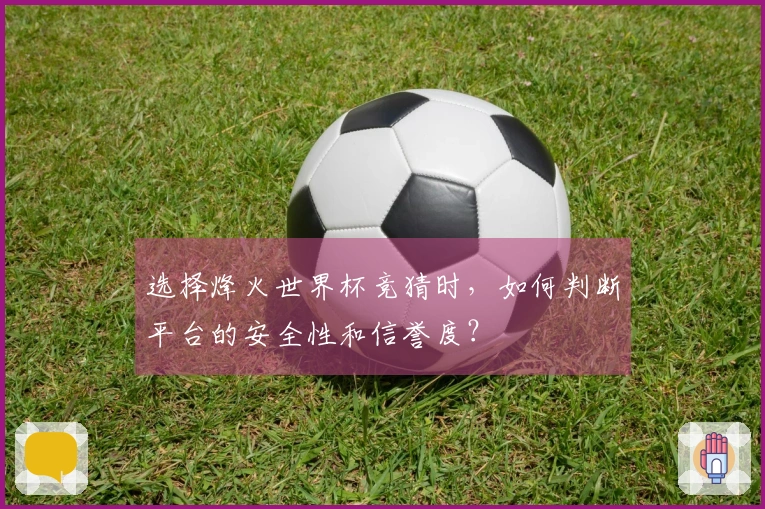 选择烽火世界杯竞猜时，如何判断平台的安全性和信誉度？